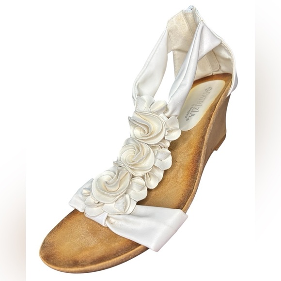 SPRING STEP PATRIZIA HARLEQUIN WHITE WEDGE SANDAL, US 8.5 - Picture 6 of 8
